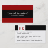 Cartes de visite de mandataire de monogramme (Devant / Derrière)