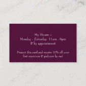 Cartes de visite de maquillage de manucure de (Dos)