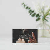 Cartes de visite de maquillage professionnel éléga (Debout devant)