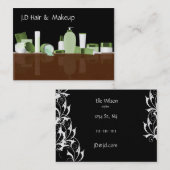 cartes de visite de maquillage vert (Devant / Derrière)
