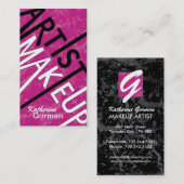 Cartes de visite de maquilleur de monogramme de (Devant / Derrière)