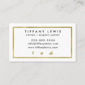 Cartes de visite de maquilleur d'or de Faux (Dos)