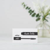 Cartes de visite de maquilleur noir-blancs (Debout devant)