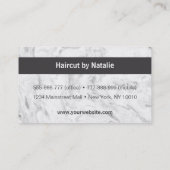 Cartes de visite de marbre chics de coiffeur de (Dos)