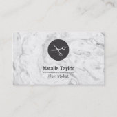 Cartes de visite de marbre chics de coiffeur de (Devant)