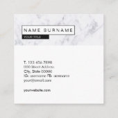 Cartes de visite de marbre créatifs de carré blanc (Dos)