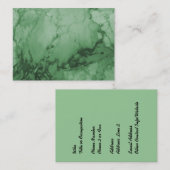 Cartes de visite de marbre | verts élégants (Devant / Derrière)