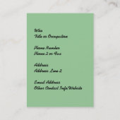 Cartes de visite de marbre | verts élégants (Dos)