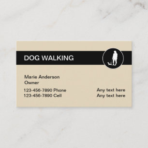 Cartes de visite de marche de services de chien