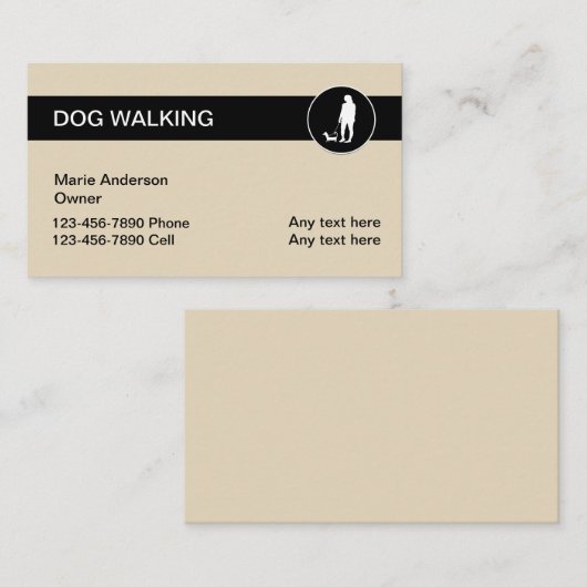 Cartes de visite de marche de services de chien (Devant / Derrière)