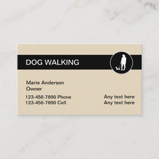 Cartes de visite de marche de services de chien (Devant)