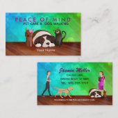 Cartes de visite de marche pour animaux de compagn (Devant / Derrière)