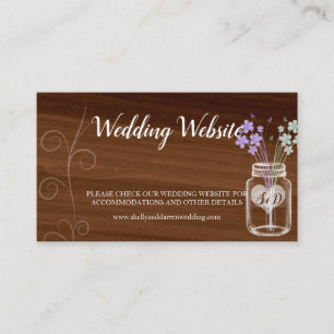 Cartes de visite de mariages campagnards de bocaux