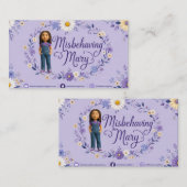 Cartes de visite de Marie la mal élevée (Devant / Derrière)