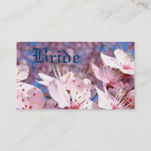 Cartes de visite de mariée Fleurs roses Fleurs mar