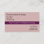 Cartes de visite de massage (Dos)