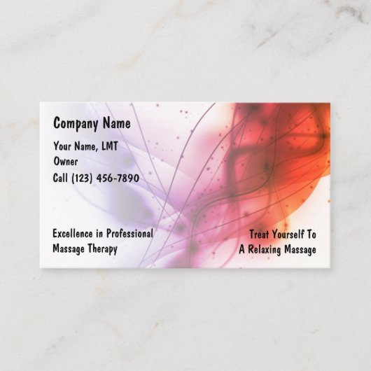 Cartes de visite de massage (Devant)