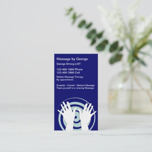 Cartes de visite de massage (Debout devant)
