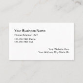 Cartes de visite de massage (Dos)