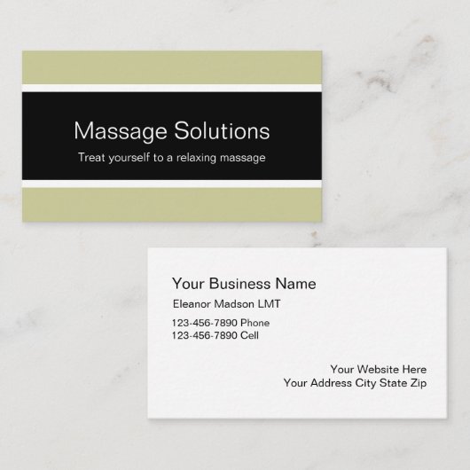 Cartes de visite de massage (Devant / Derrière)