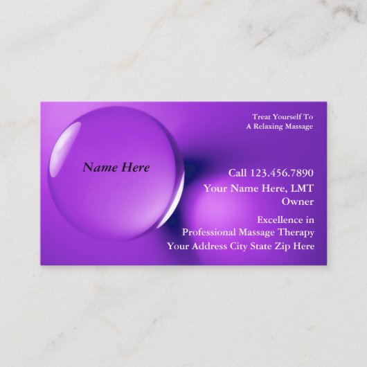 Cartes de visite de massage (Devant)