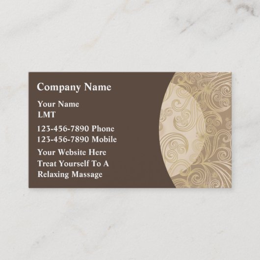 Cartes de visite de massage (Devant)