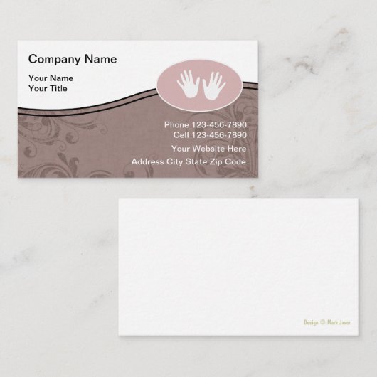 Cartes de visite de massage (Devant / Derrière)