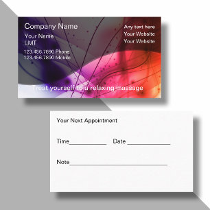 Cartes de visite de massage