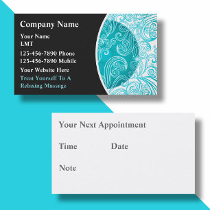 Cartes de visite de massage