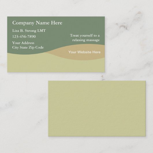 Cartes de visite de massage (Devant / Derrière)