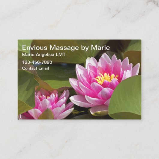Cartes de visite de massage à thème floral (Devant)