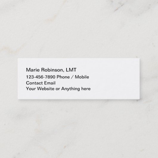 Cartes de visite de massage de beauté Compact (Dos)