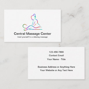 Cartes de visite de massage minimal moderne