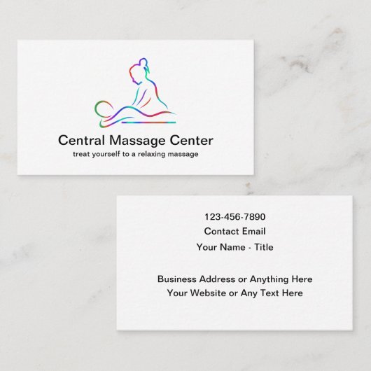 Cartes de visite de massage minimal moderne (Devant / Derrière)