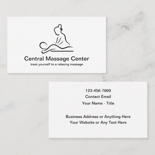 Cartes de visite de massage minimal moderne (Devant / Derrière)