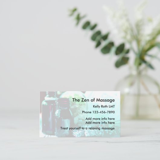 Cartes de visite de massage zen (Debout devant)