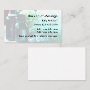 Cartes de visite de massage zen