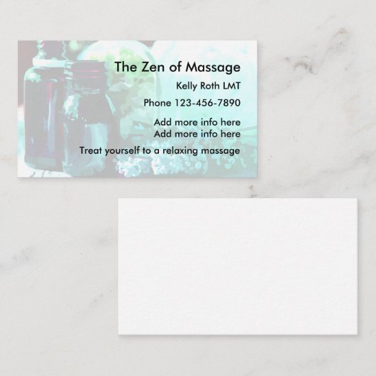Cartes de visite de massage zen (Devant / Derrière)