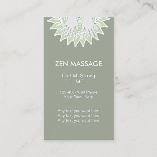 Cartes de visite de massage zen (Devant)