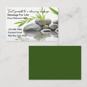 Cartes de visite de masseuse tendance et naturelle