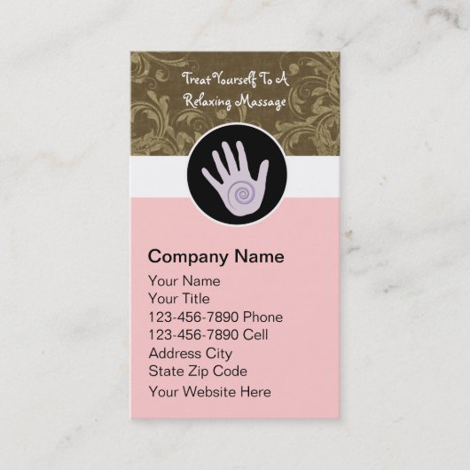 Cartes de visite de massothérapie (Devant)