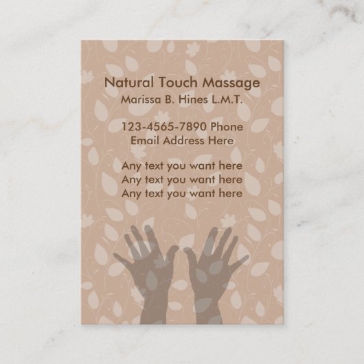 Cartes de visite de massothérapie (Devant)