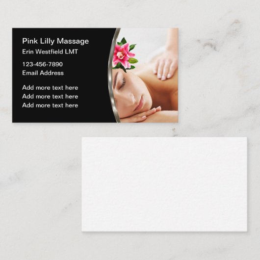Cartes de visite de massothérapie classique (Devant / Derrière)