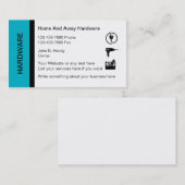 Cartes de visite de matériel (Devant / Derrière)