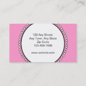 Cartes de visite de maternité blancs noirs roses (Dos)