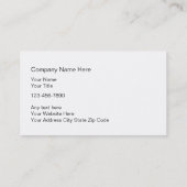 Cartes de visite de mécanicien (Dos)