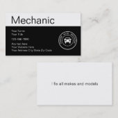 Cartes de visite de mécanicien (Devant / Derrière)