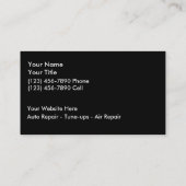 Cartes de visite de mécanicien (Dos)