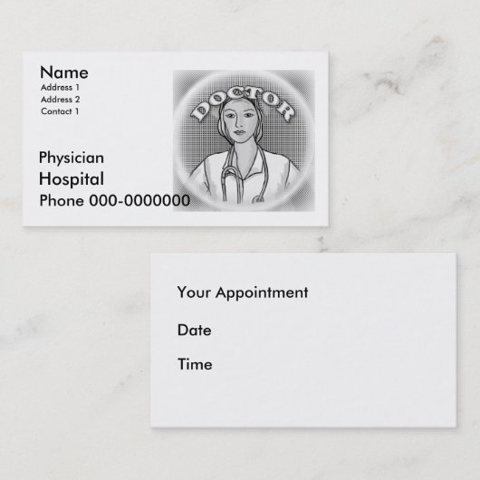 Cartes de visite de médecin (Devant / Derrière)