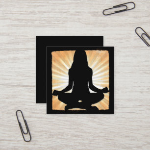 Cartes de visite de médiation de yoga dorées et no